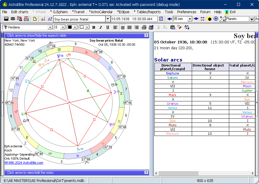 AstroElite Professional for Windows program screen